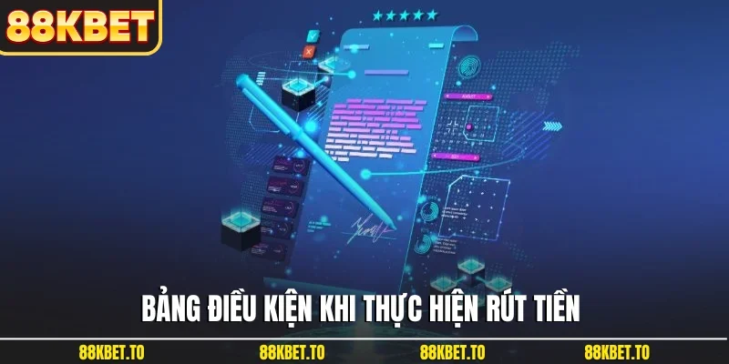 Bảng điều kiện khi thực hiện rút tiền 