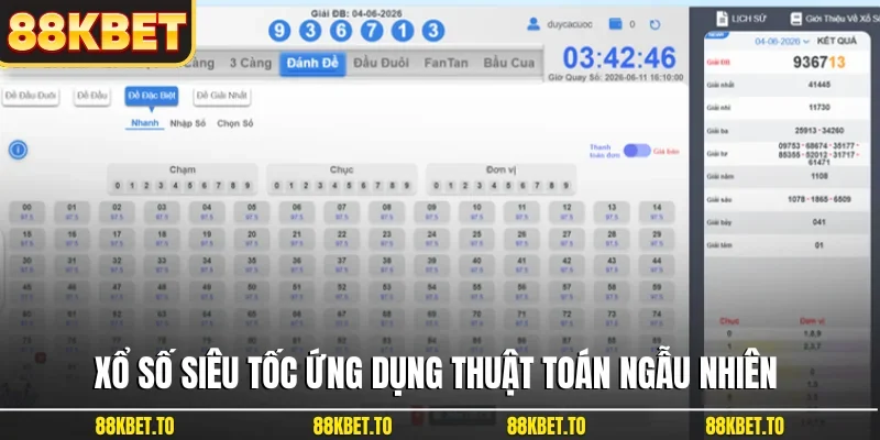 Xổ số siêu tốc ứng dụng thuật toán ngẫu nhiên